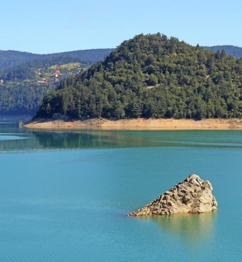 Zaovinsko jezero okruženo šumom na južnoj Tari